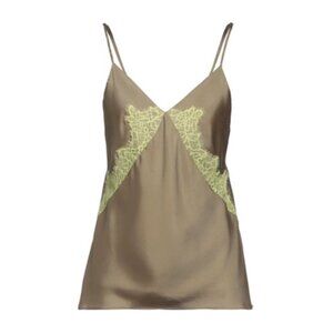 BNWT Rag & Bone Logan Silk Blend Lace Camisole, Olive Green, Sz. XS/US 2 RRP$370